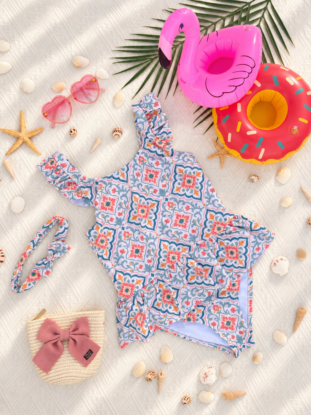 Coral Bloom Ruffle Swimsuit