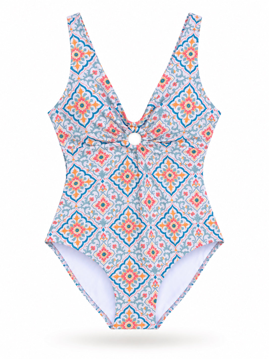 Coral Bloom V-Neck Swimsuit