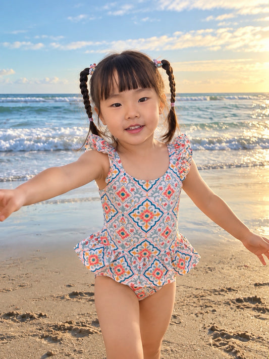 Coral Bloom Ruffle Swimsuit